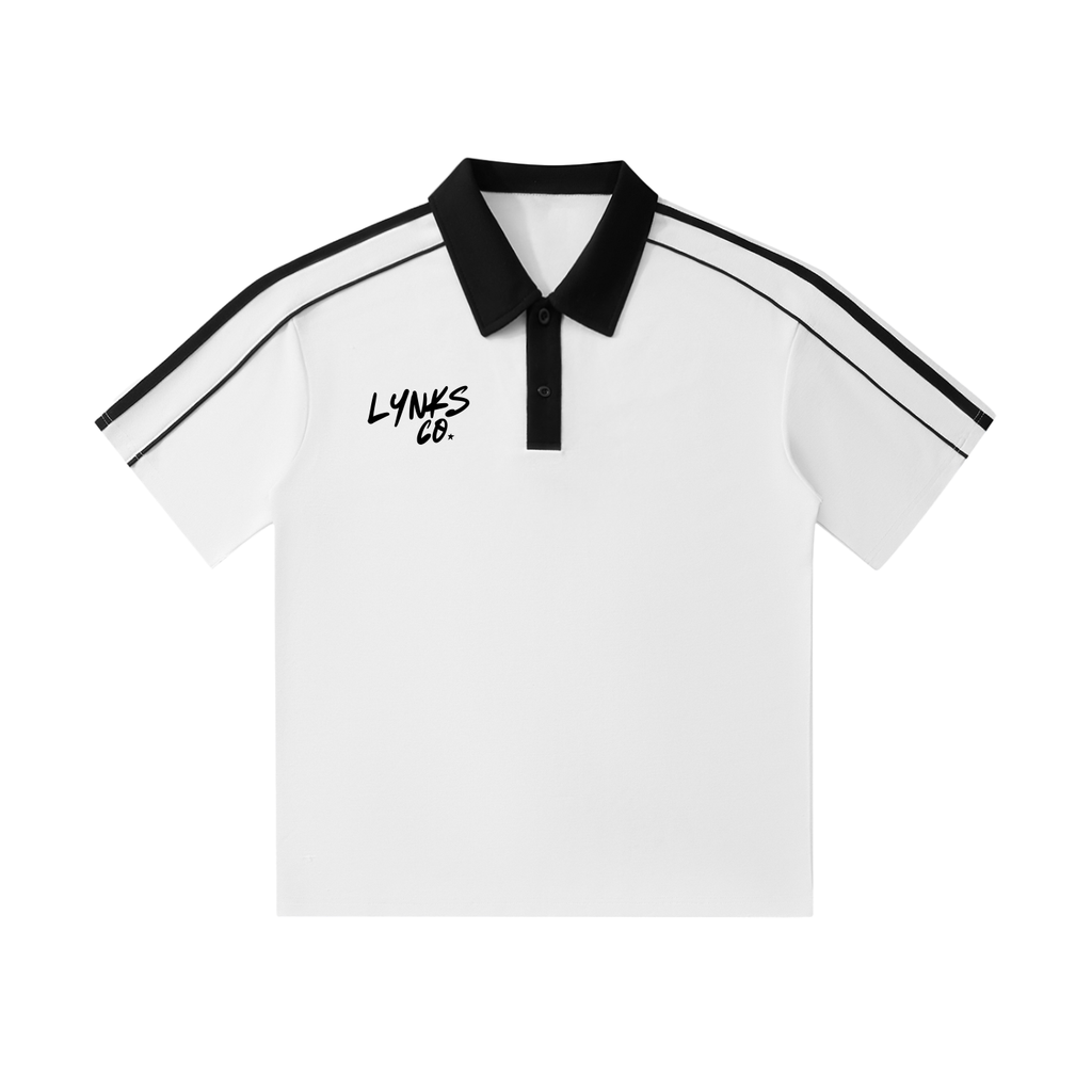 Collar Short-Sleeve Polo Shirt (White)