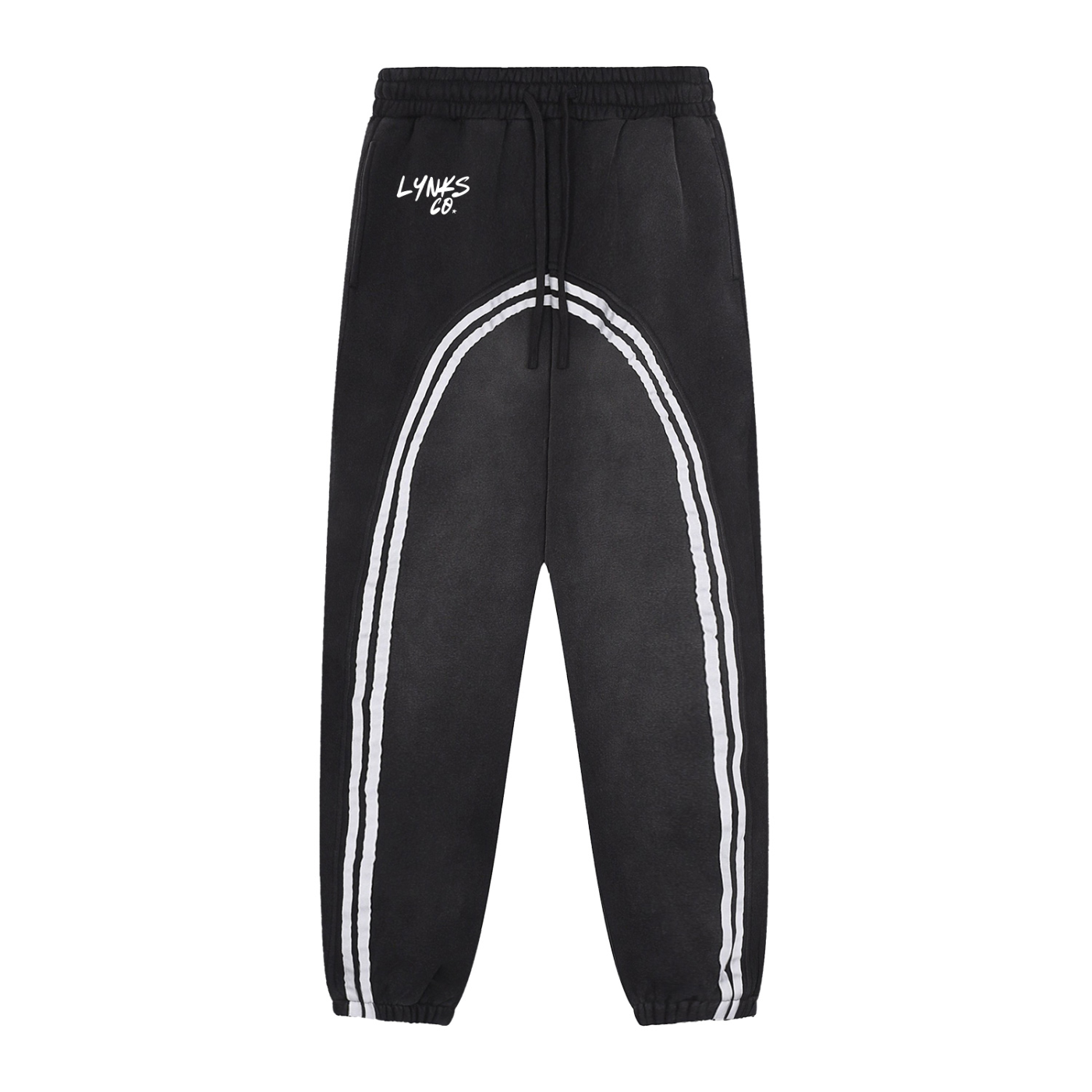 Stripped Sweatpants (Cuffed) - (Black)